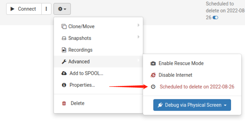 Scheduled to delete