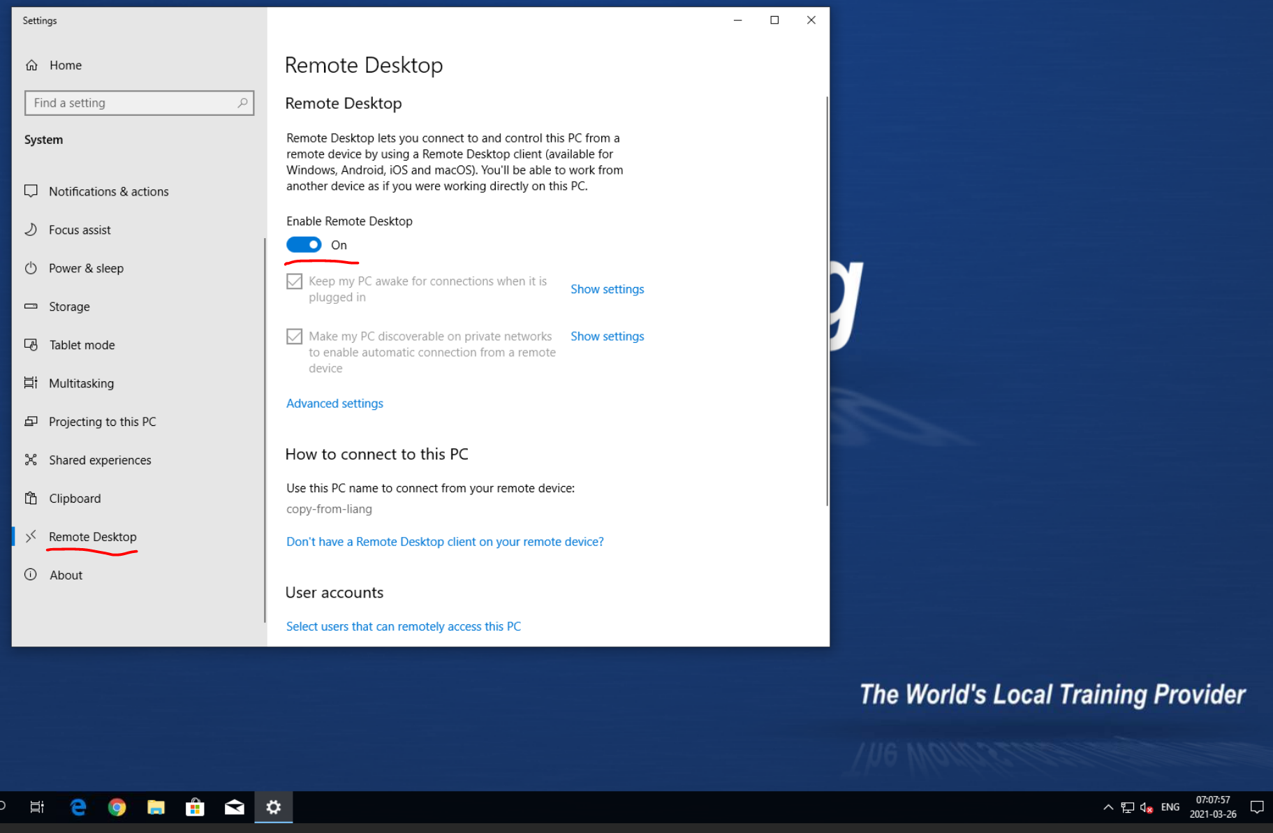 Kirim dan atur kata sandi di dalam mesin Windows DD Anda