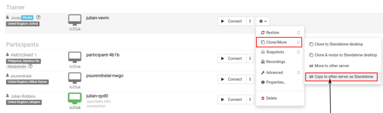 Salin/Pindah desktop ke server lain