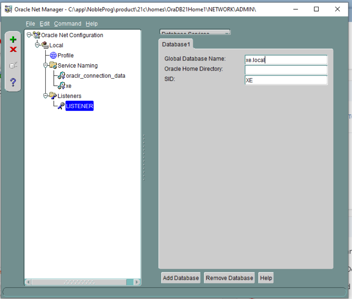 Ubah detail SID dan nama db global