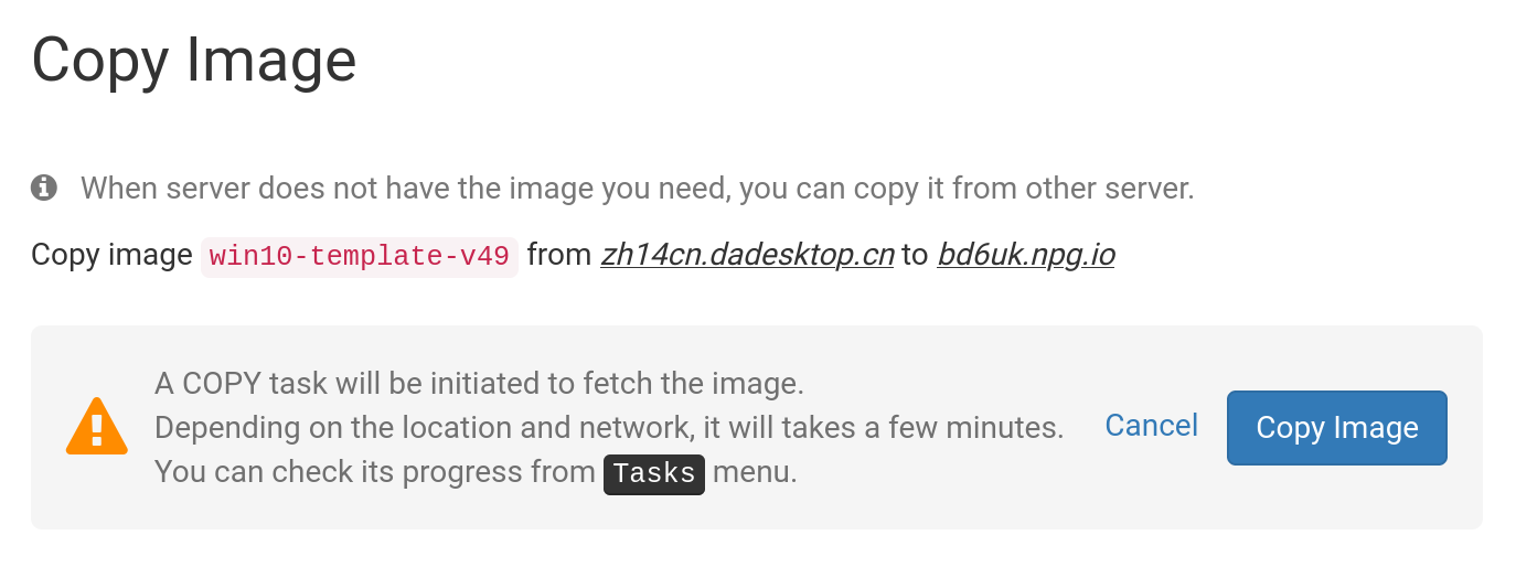 Salin Gambar ke Server Diperlukan